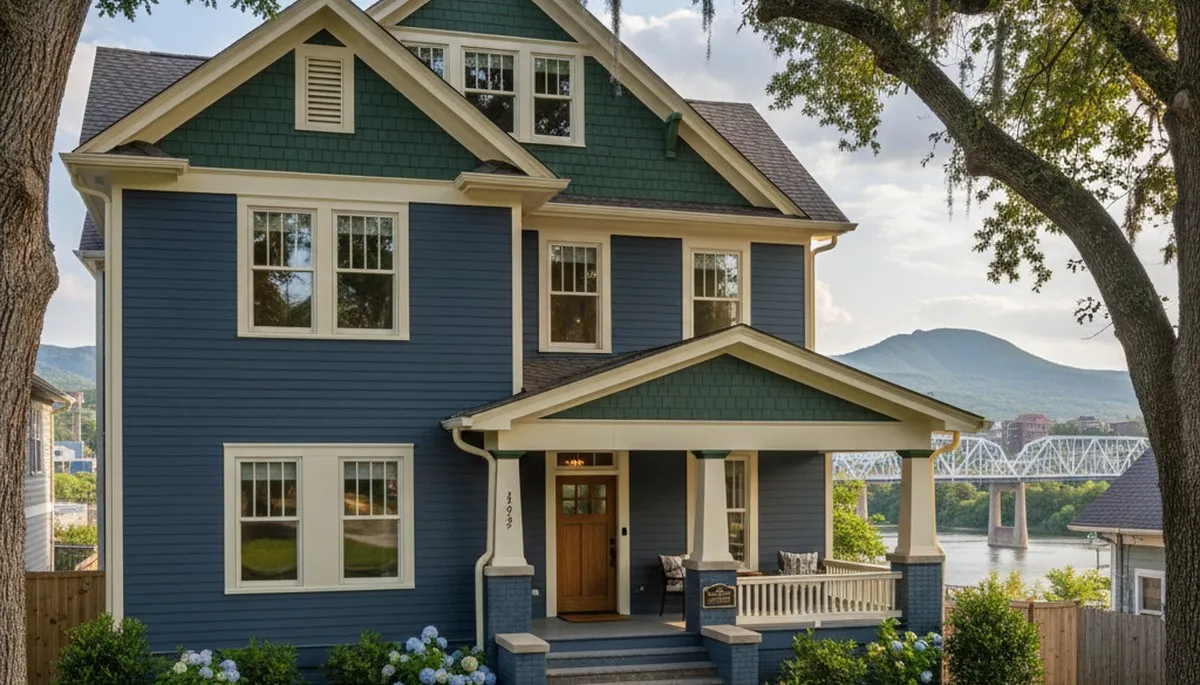 Freshly painted home exterior with smooth, durable finish by professional painters in Chattanooga, TN