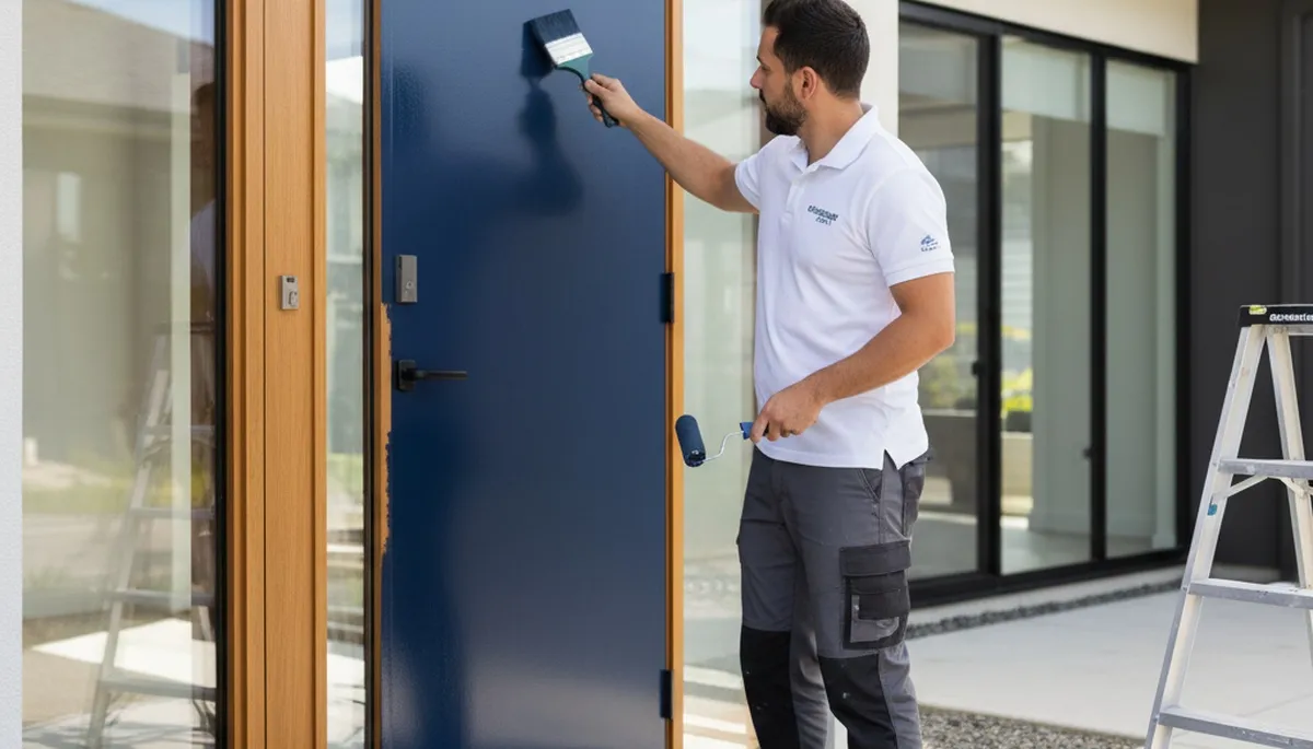 Professional door painting service in Chattanooga, TN enhancing home curb appeal and weather protection