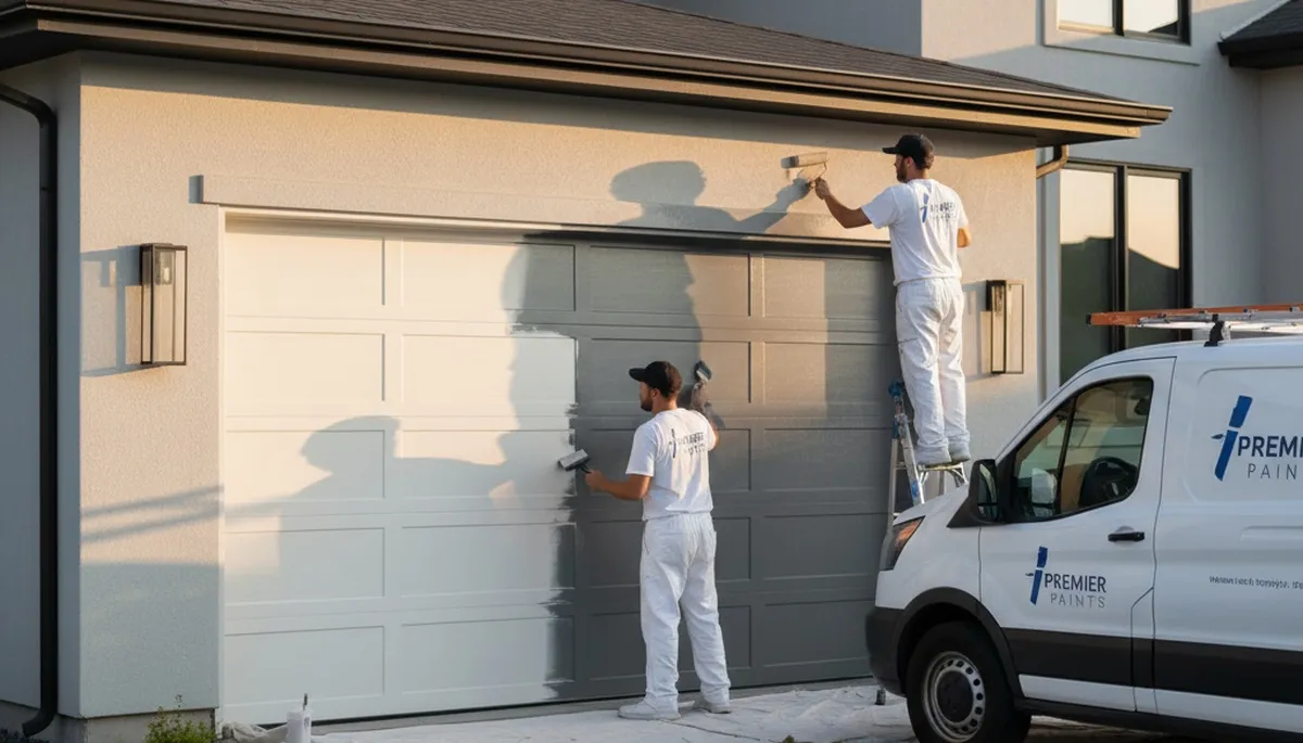 Professional garage door painting in Chattanooga TN enhancing curb appeal and weather durability