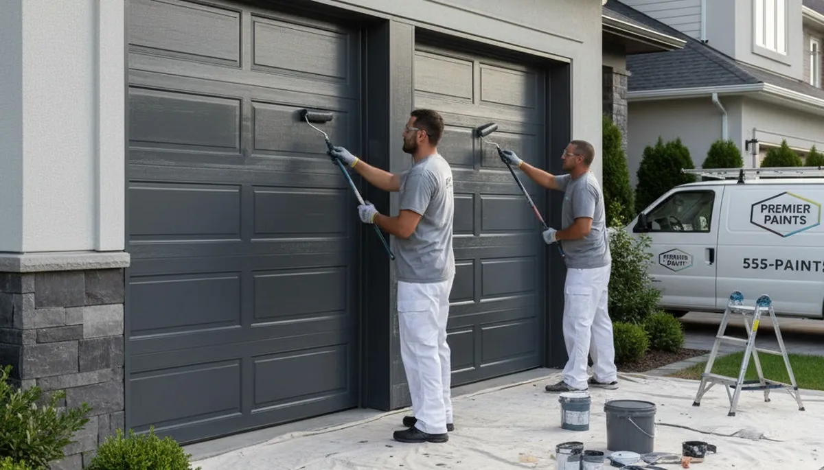 Professional garage door painting in Chattanooga TN by expert house painters for lasting curb appeal