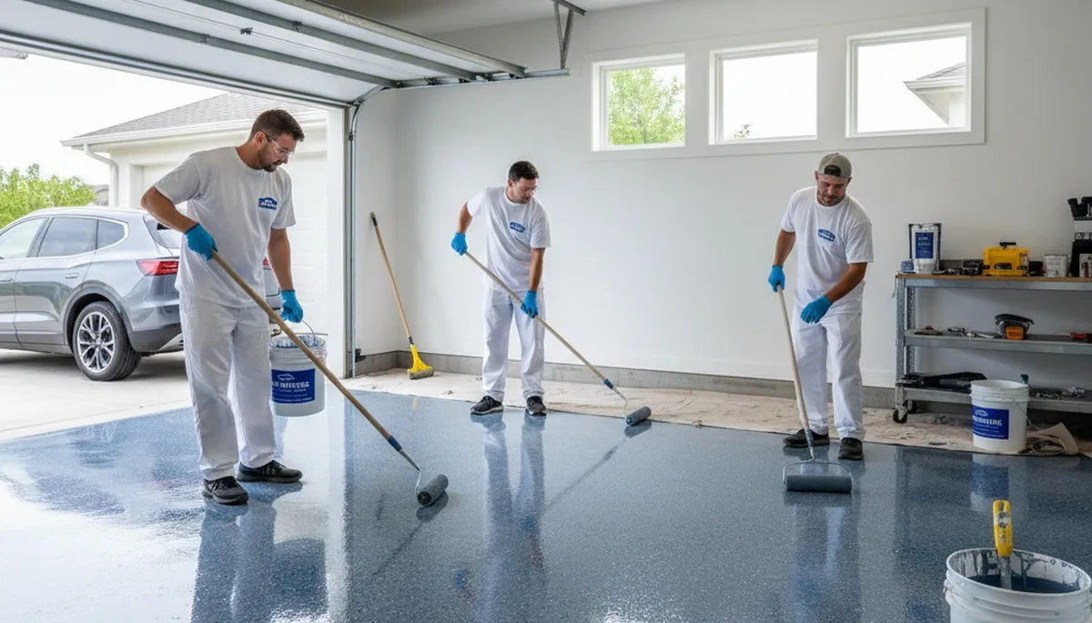 Professional garage floor epoxy coating in Chattanooga, TN for durable, sleek residential finish