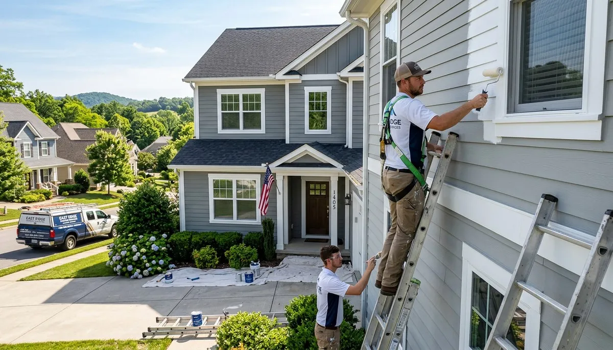 Professional house painters improving home exterior in Chattanooga, TN