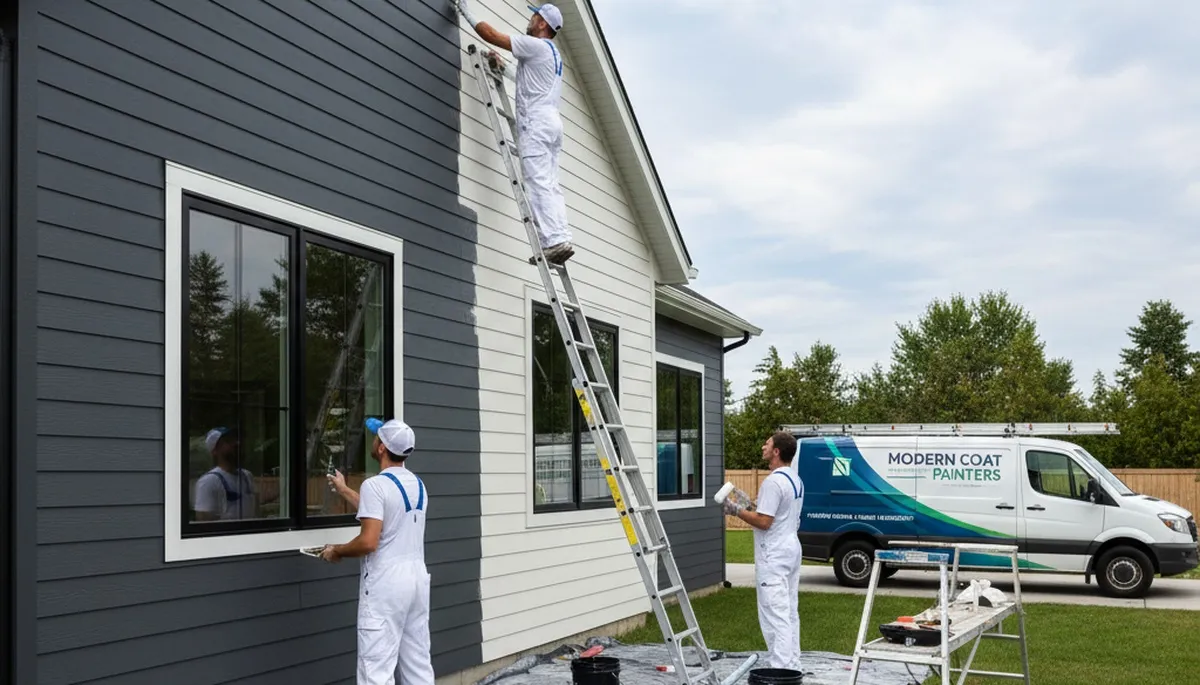 Professional siding painting on a Chattanooga, TN home exterior by expert house painters