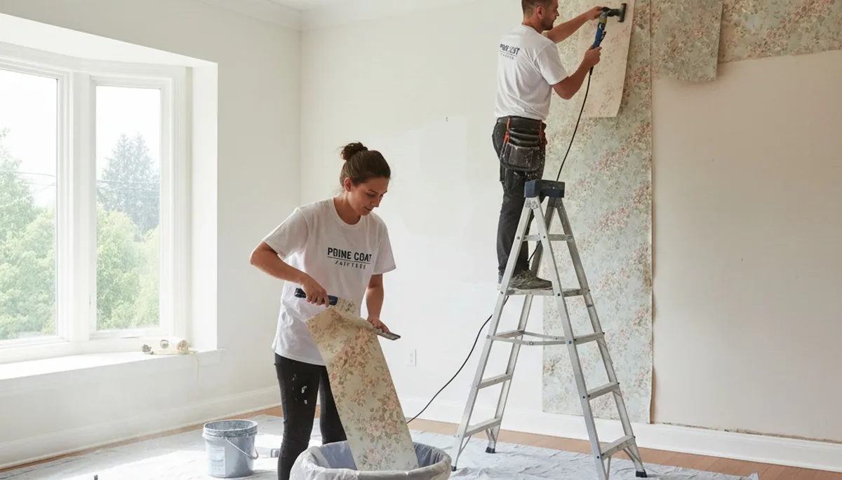 Professional wallpaper removal and wall prep by house painters in Chattanooga, TN